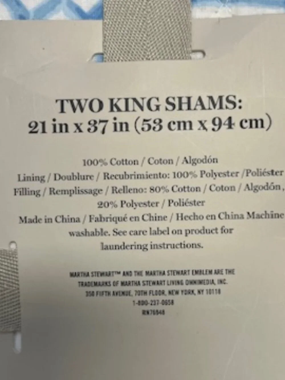 Martha Stewart Zale Coastal King Sham Pair